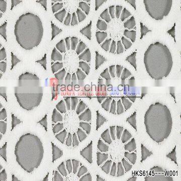 New Products On Website White Milk Silk Geometric Patterns Popular Items For Geometric Fabrics Chemical Guipure Lace Fabric