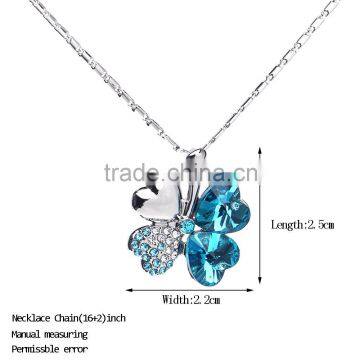 New Model Saudi Gold Stone Four Leaf Clover Necklace Chain photo-2