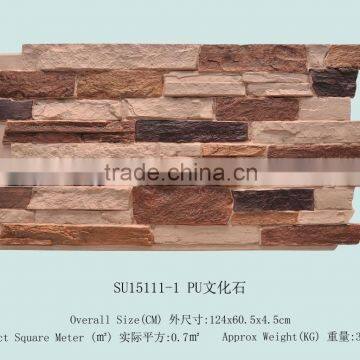 2015 new design for exterior decoration/ PU faux stone panels/decorative wall panels