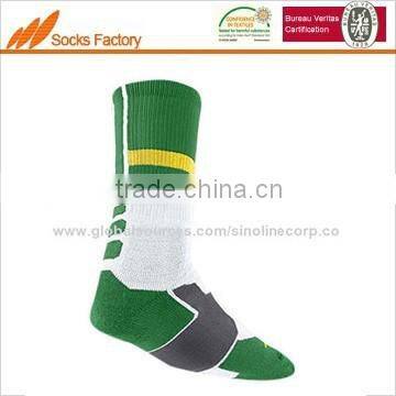 Men's and women's functional sports outdoor socks green and white