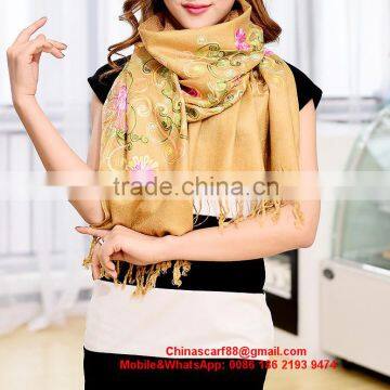 Wholesale Embroidered Cashmere Scarves photo-2