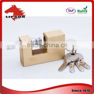 Lipson LS-200K Series Hardened Steel Shackle Kaba Key Rectangular Brass Padlock photo-4
