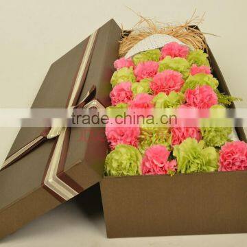 elegent high quality gold color rectangle flower pacakging box