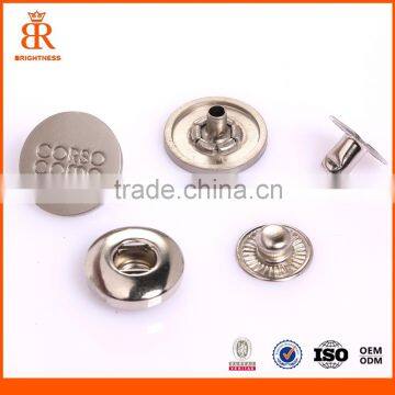 Custom Logo Metal Press Snap Button Four parts Jacket Snap Button