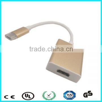 Gold color usb-c to hdmi adapter hdmi port to usb 3.1 converter for TV