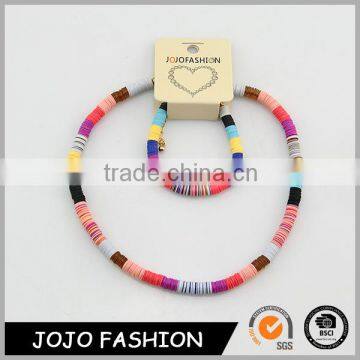 Handmade Fashion Kid Jewelry Plastic Colorful Bracelet And Necklace Set