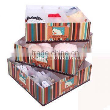 Printed solid socks storage bin for underwears