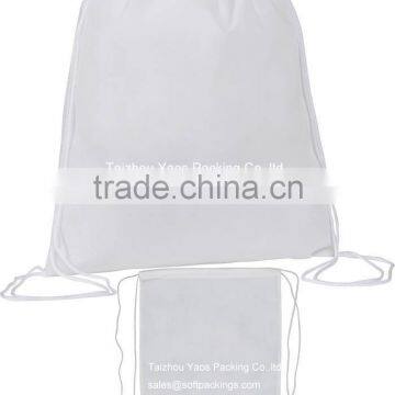 custom drawstring backpack bag, promotional polyester drawstring bag, eco bag polyester, white drawstring bag