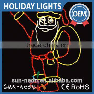 Santa Claus Christmas Decorations Light Rope Motif Outdoor Lighted 2d Santa Claus photo-4