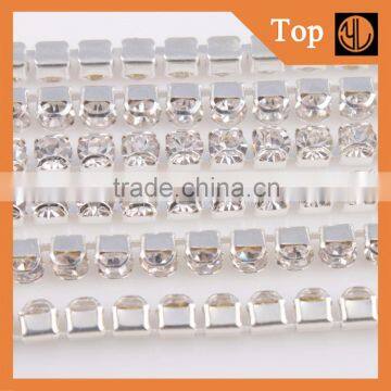 Strass roll rhinestone cup chain sliver cup chain