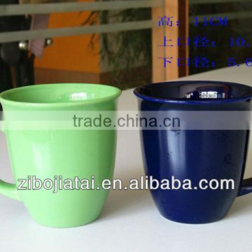 Color Glazed Ceramic Drum Shape Mug