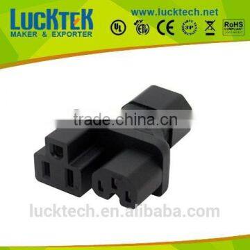 IEC 320 C14 Male to US female + C15 C13 female power connect adapter