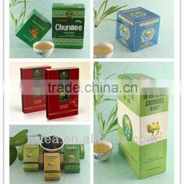 Chinese chunmee green tea in private lable small box packaging for Africa