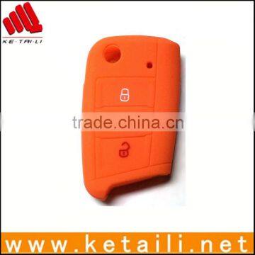 Orange silicone car key protective cover , silicone key cover for car keys