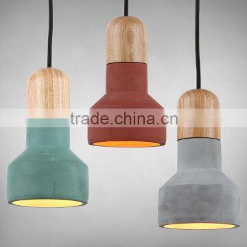 10.7-5 Dubi Cement and Wood Art Industrial Single Pendant Light lamp