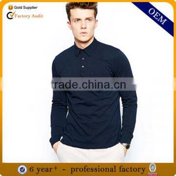 Custom wholesale organic cotton polo shirt long sleeve
