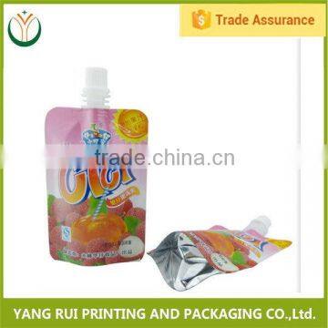 New products manufacture water pack spout bag,drink stand up spout bag,reusable cute spout bag