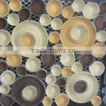 Irregular round crystal glass mosaic tile