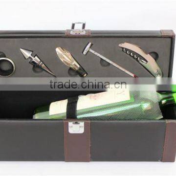 luxury leather box wine set made in china