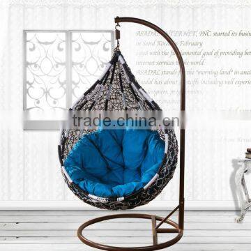 Water-proof Comfort patio Furniture wrought adult iron hanging swing chair