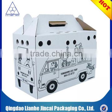 white corrugated cardboard box with customized printing