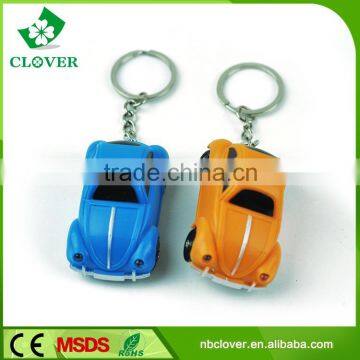 Car shape 2 white LED with sound plastic keychain led flashlight