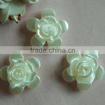 Plastic ABS flower shape 30mm loose pearl for craft decoration