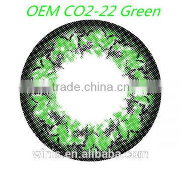 2014 Korea made new cheap plano OEM CO2-22 Green color contact lens hot sale