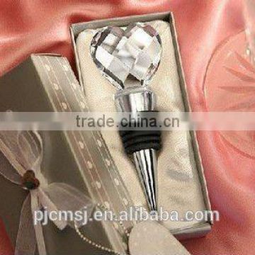 high grade heart shape Crystal glass wine stopper for decoration or gifts