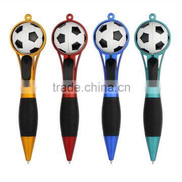 Novelty design customized top pen football item promotional plastic ball pen