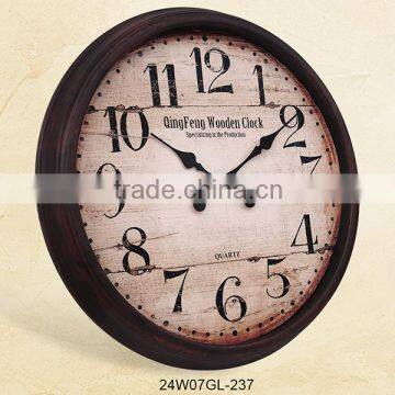 24 inch vintage old big wooden wall clock style (24W07GL-237)