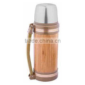 Vacuum cup with 100%natural bamboo