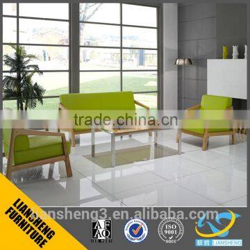 Liansheng modern Office sofa S874 leather sofa set 1+1+3