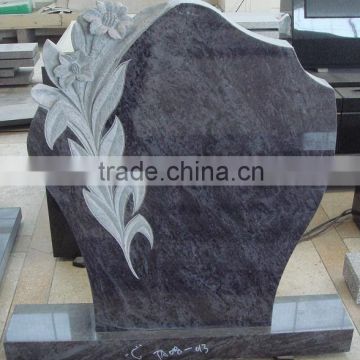 black granite tombstone