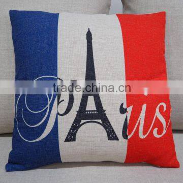 Square plain sofa pillows france flag design printed 20*20 pillow covers