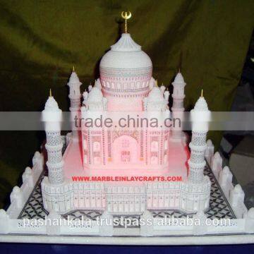 White Marble Lighting Taj Mahal Model