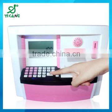 2015 factory price eco friendly plastic piggy bank mini atm bank toy for kids