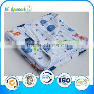 100% Cotton Printed Blue Design Baby Muslin Swaddles