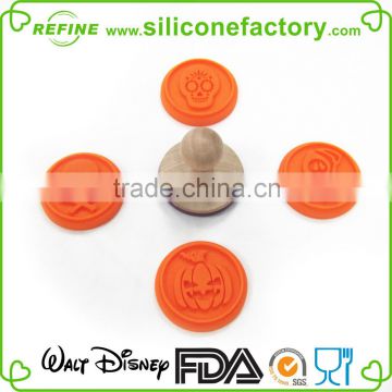 Halloween Design Dia.6.0cm silicone cookie stamp stamper set of 4