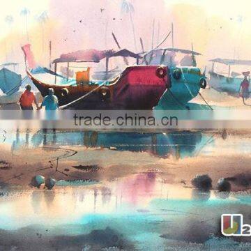 Bright colorful watercolor painting