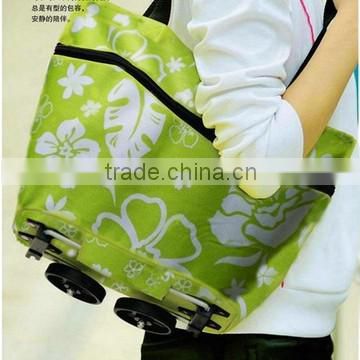 folding shopping trolley bag with 2 wheels, shopping bag trolley