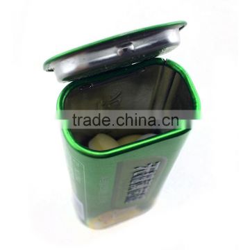 Small hinged packaging metal mint tin box