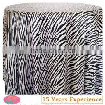 100%Polyester Zebra Printing Table Cloth For Hotel/Banquet