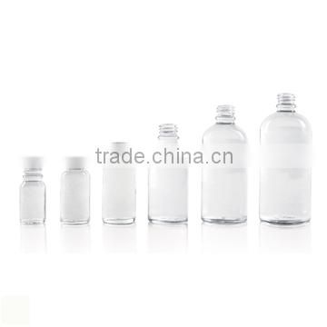 clear glass bottle