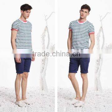 High Waist Casual Tight Slimming Cotton Mens Chino Shorts photo-4