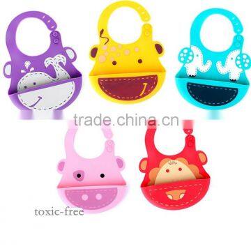 Animal designs non-toxic silicone baby bib