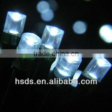 20 Teeny White LED Deco String Lights, Green Wire, Battery Op., Flashing/Steady