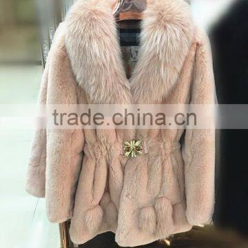 RB27 Wholesale Rabbit Fur Coat Ladies Coat