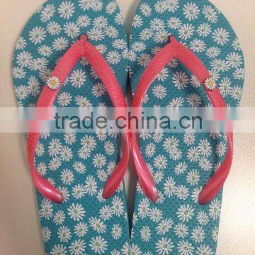 new soft women flower footbed basic beach slippers