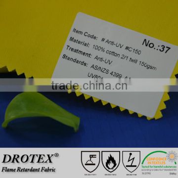 UPF50+ cotton anti-uv and uv protection fabric